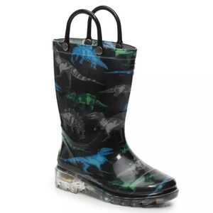 Western Chief Kids' Dinosaur Friends Light-up Waterproof Rain Boots- size 9